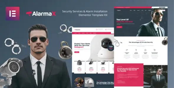 Alarmax – Security Services & Alarm Installation Elementor Template Kit